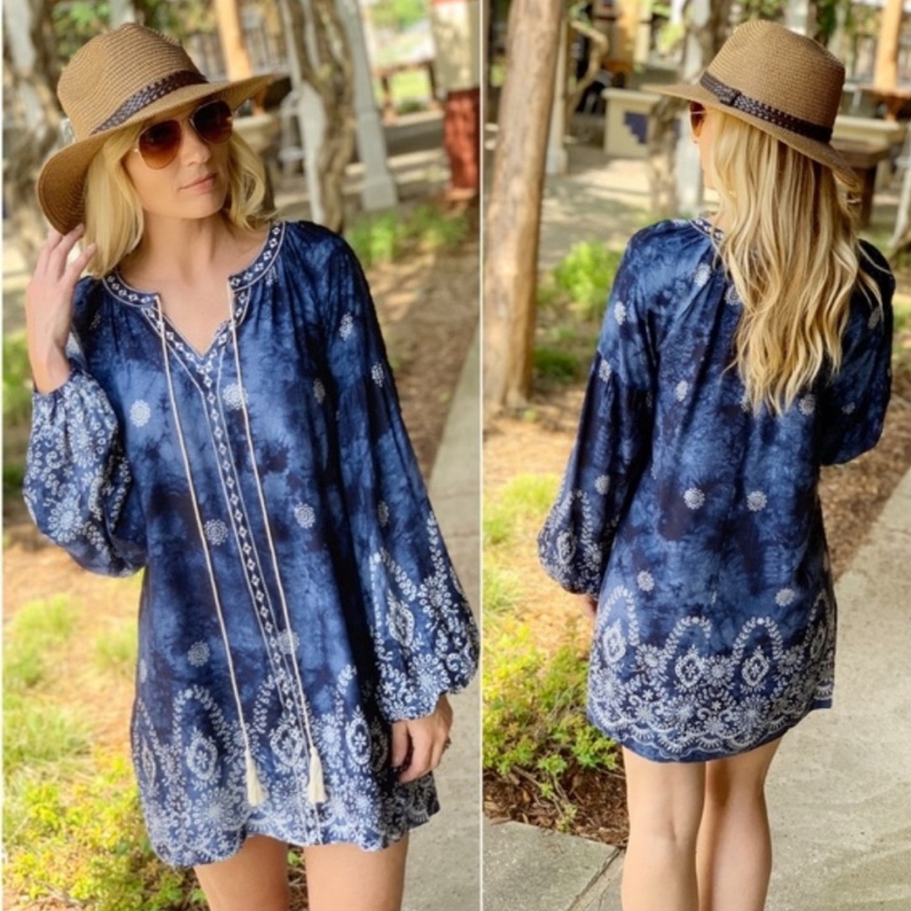 Navy bohemian dress
